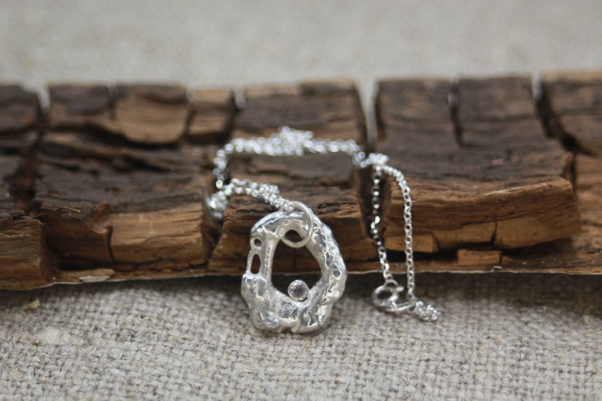 Flow Rose Quartz Pendant - One of a kind