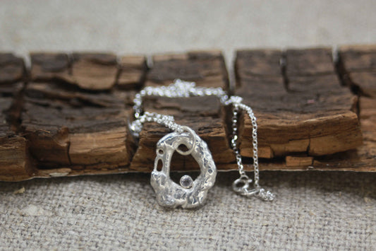 Flow Rose Quartz Pendant - One of a kind